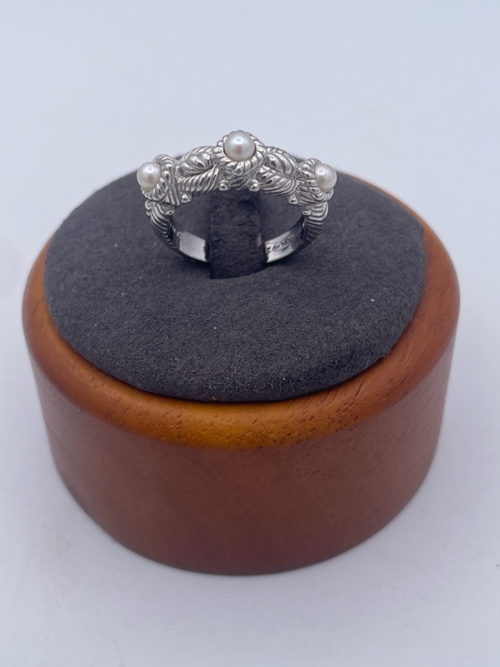 Judith Ripka Sterling Silver 925 Freshwater Pearl Ring Band Thailand Size 7